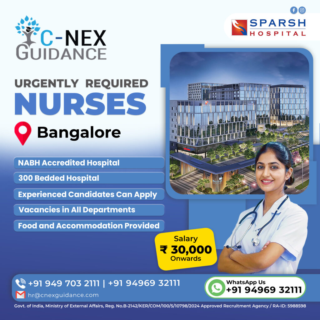 Nursing Recruitment for SPARSH Hospital, Bangalore