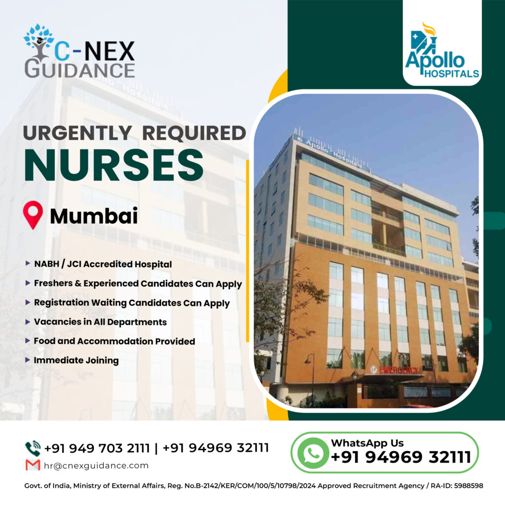 Nursing Recruitment for Apollo Hospitals, Mumbai
