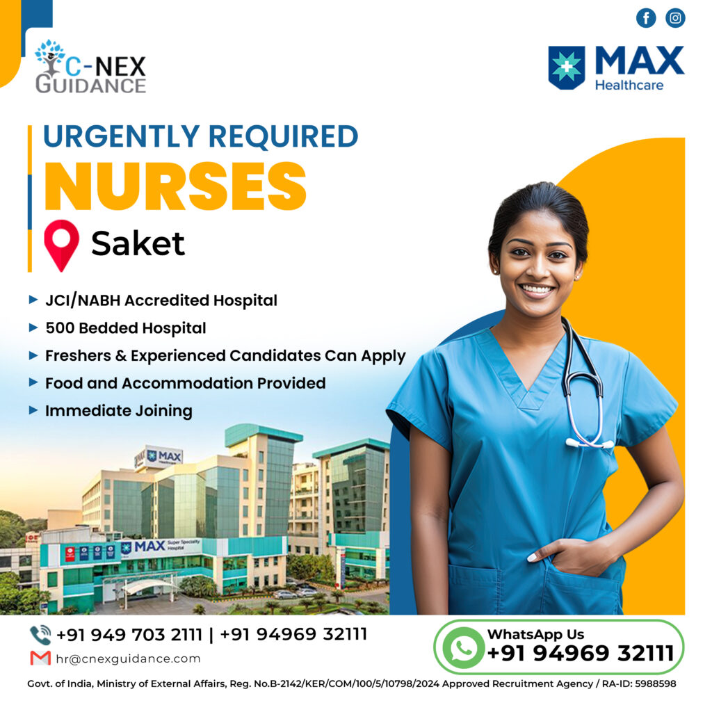 Nursing Recruitment for MAX Hospital, Saket